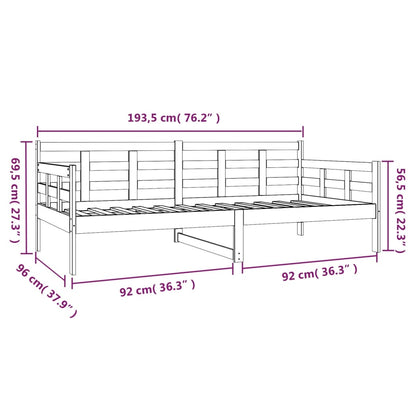 White Solid Pine Wood Day Bed Frame 90x190cm - No Mattress