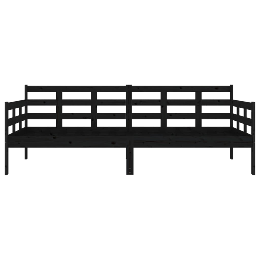 Black Solid Pine Wood Day Bed 90x190 cm - Without Mattress
