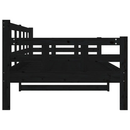 Black Solid Pine Wood Day Bed 90x190 cm - Without Mattress