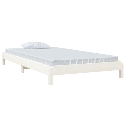 Solid Pine White Stack Bed Frame 100x200 cm - No Mattress Included
