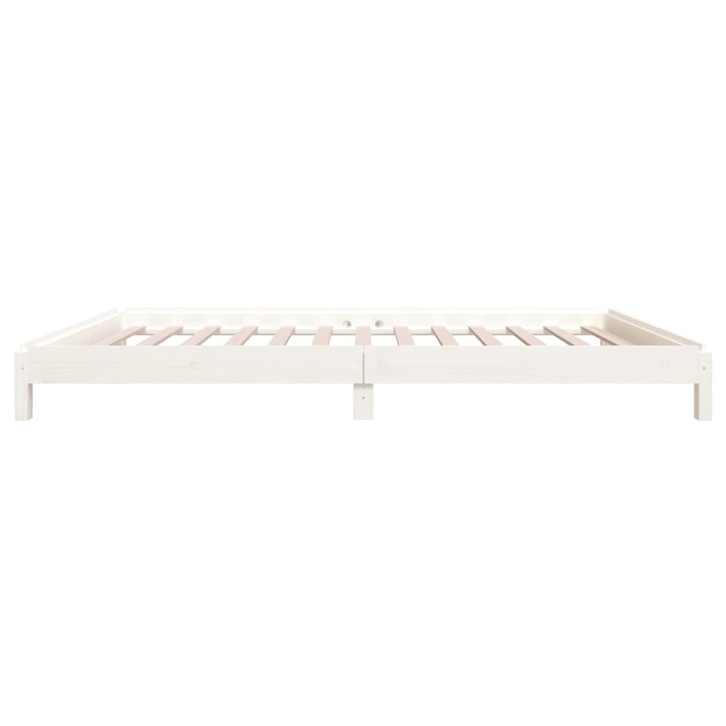 Solid Pine White Stack Bed Frame 100x200 cm - No Mattress Included
