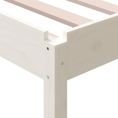 White Solid Pine Wood Stack Bed Frame 80x200 cm - No Mattress Included