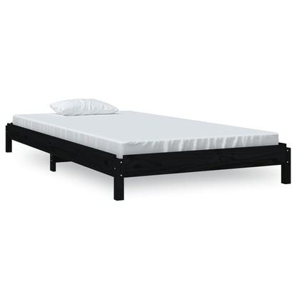 Black Solid Pine Stack Bed Frame 80x200 cm - No Mattress Included