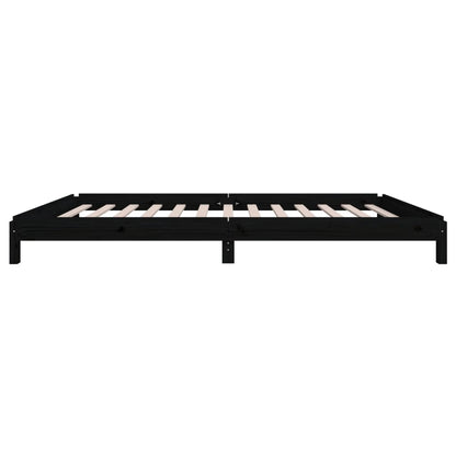 Black Solid Pine Stack Bed Frame 80x200 cm - No Mattress Included
