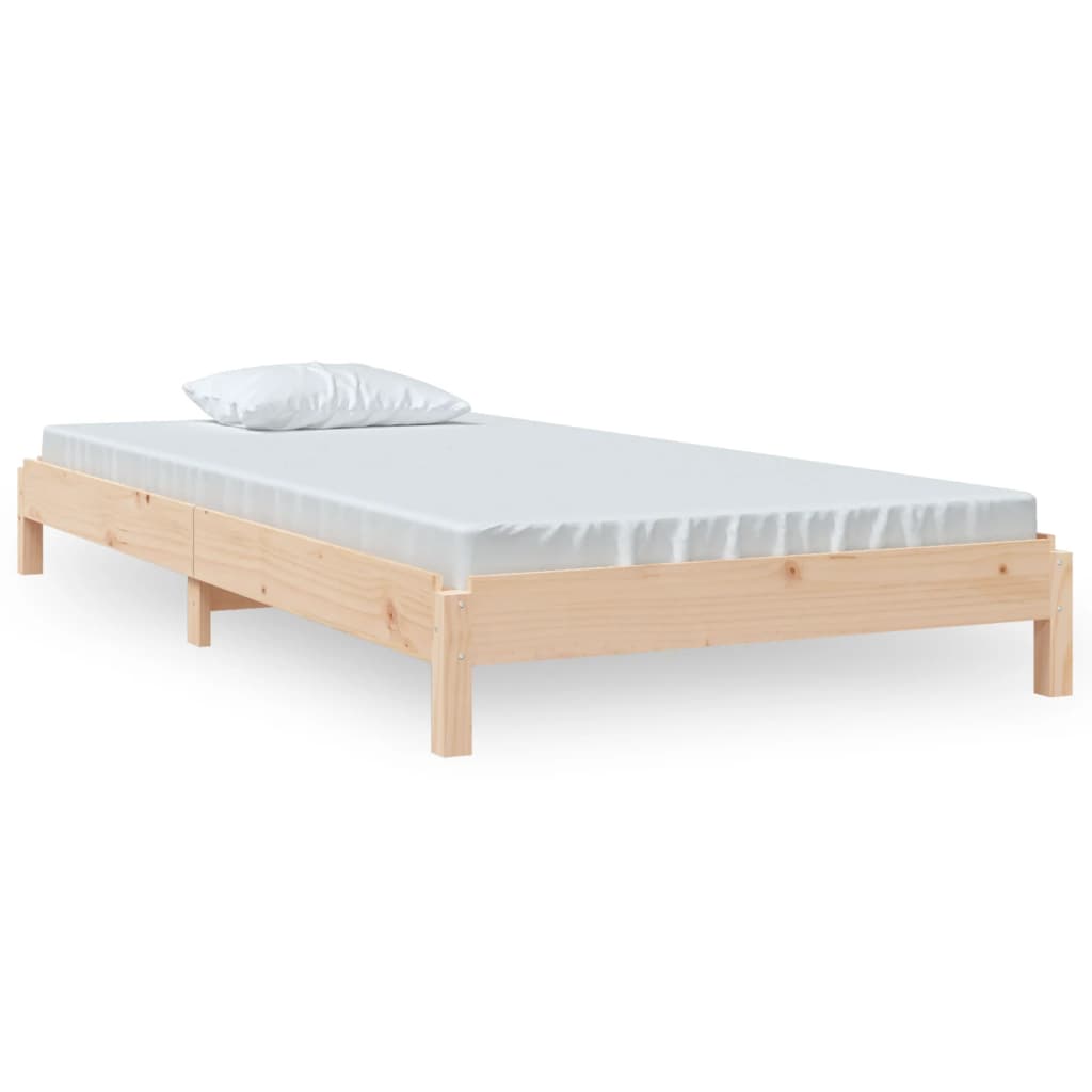Solid Pine Stack Bed 90x190 cm - Single Frame Only, No Mattress