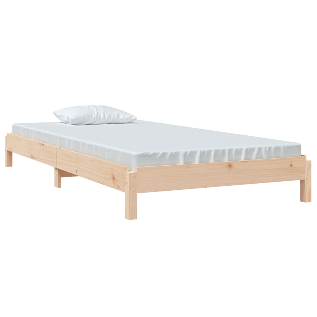 Solid Pine Stack Bed 90x190 cm - Single Frame Only, No Mattress