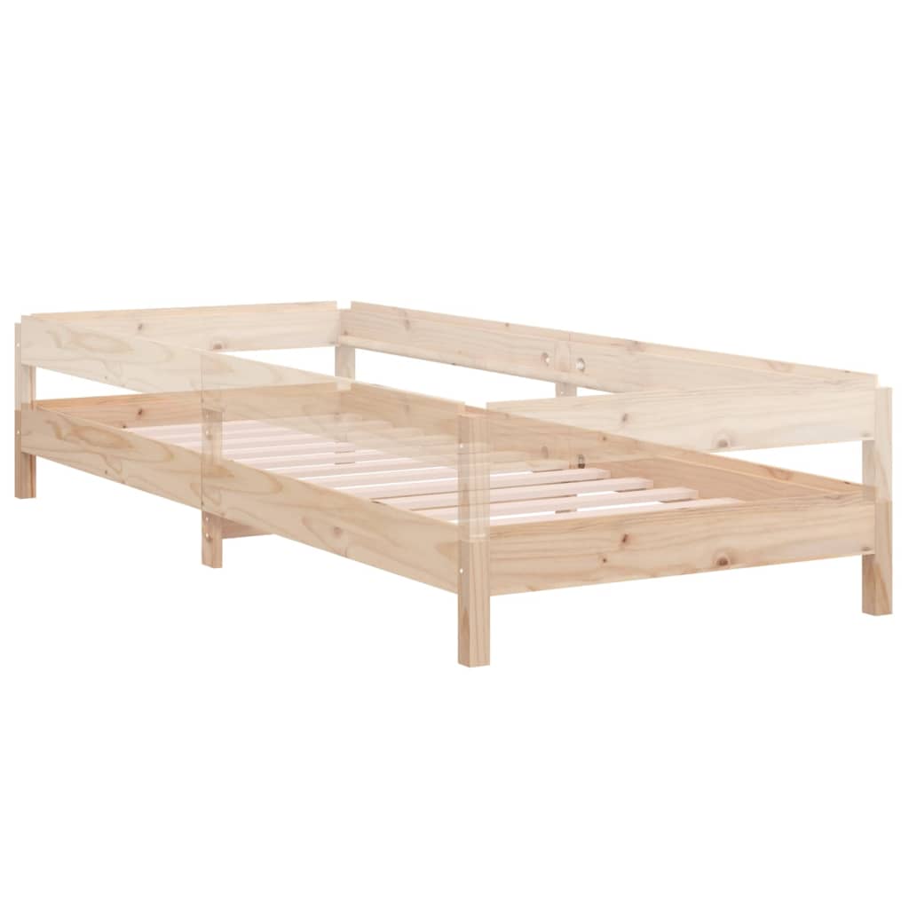 Solid Pine Stack Bed 90x190 cm - Single Frame Only, No Mattress
