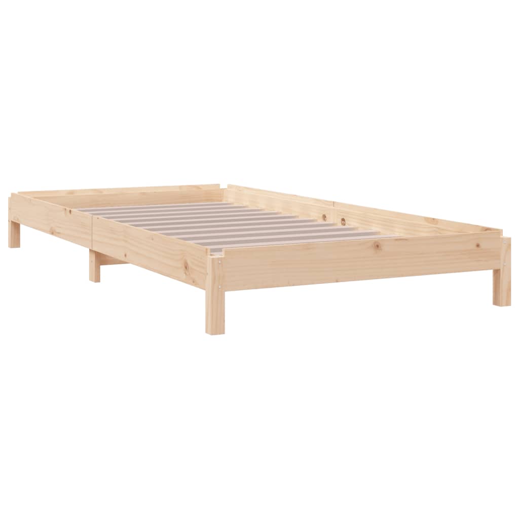 Solid Pine Stack Bed 90x190 cm - Single Frame Only, No Mattress