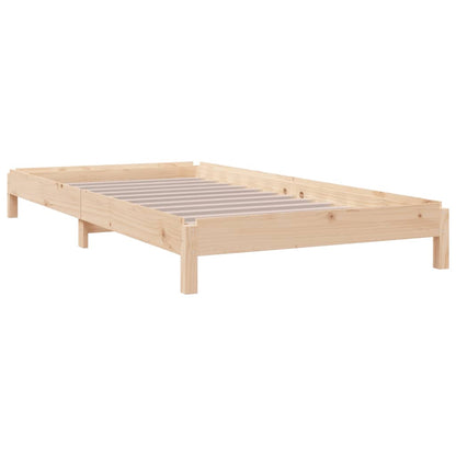 Solid Pine Stack Bed 90x190 cm - Single Frame Only, No Mattress
