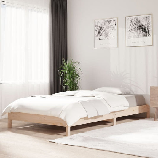 Solid Pine Stack Bed 90x190 cm - Single Frame Only, No Mattress