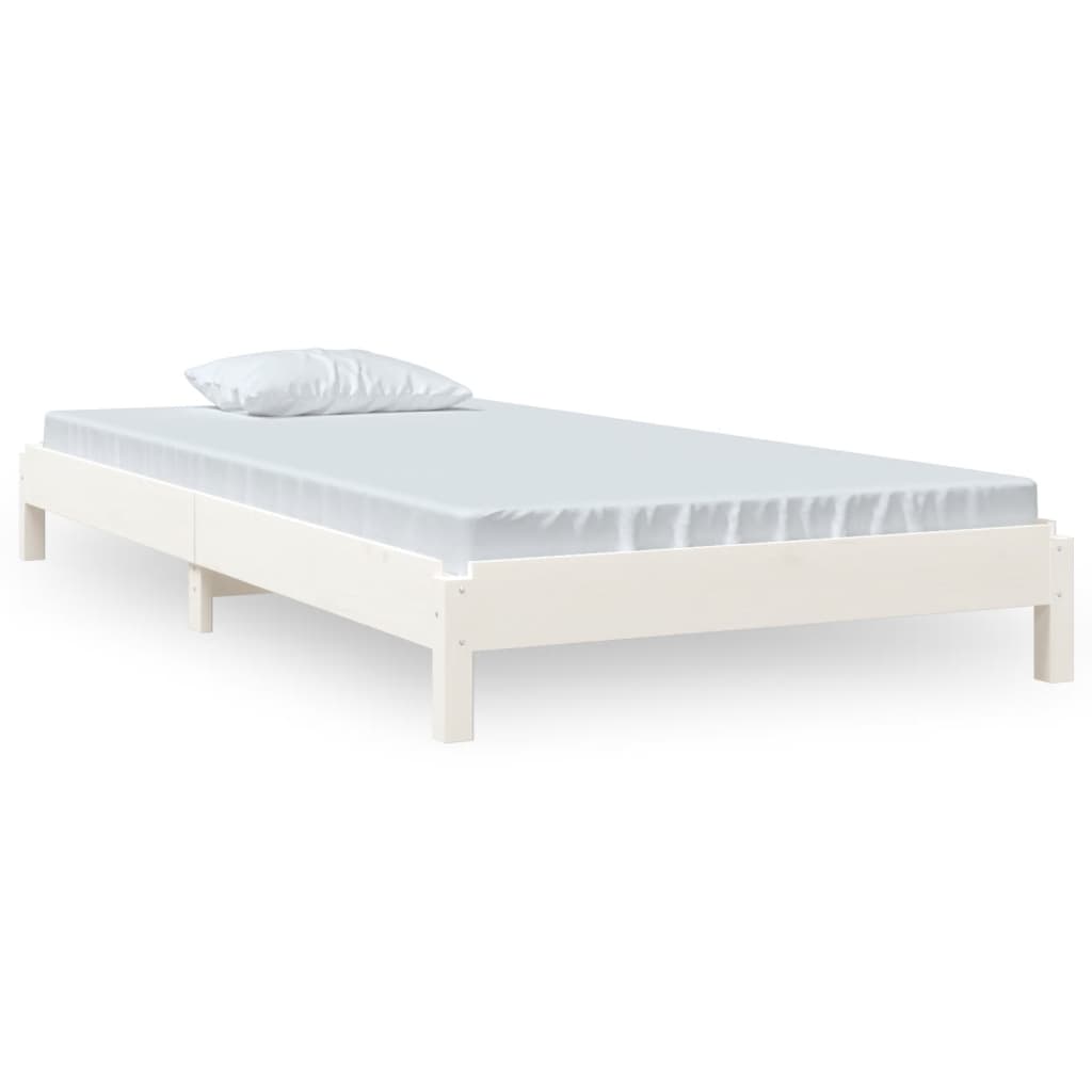 Solid Wood Stack Bed - White Pine 90x190cm, No Mattress Included