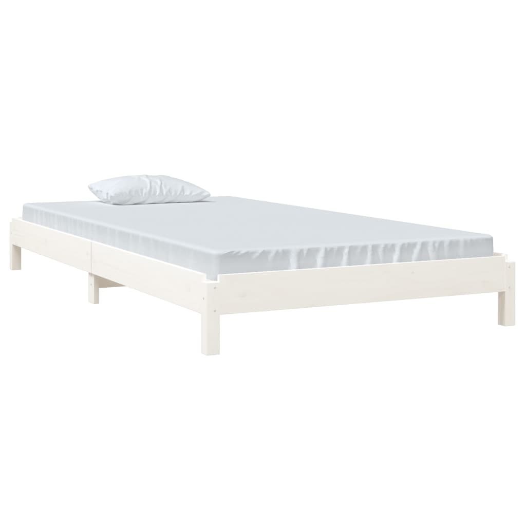 Solid Wood Stack Bed - White Pine 90x190cm, No Mattress Included