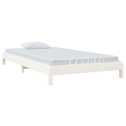 Solid Wood Stack Bed - White Pine 90x190cm, No Mattress Included