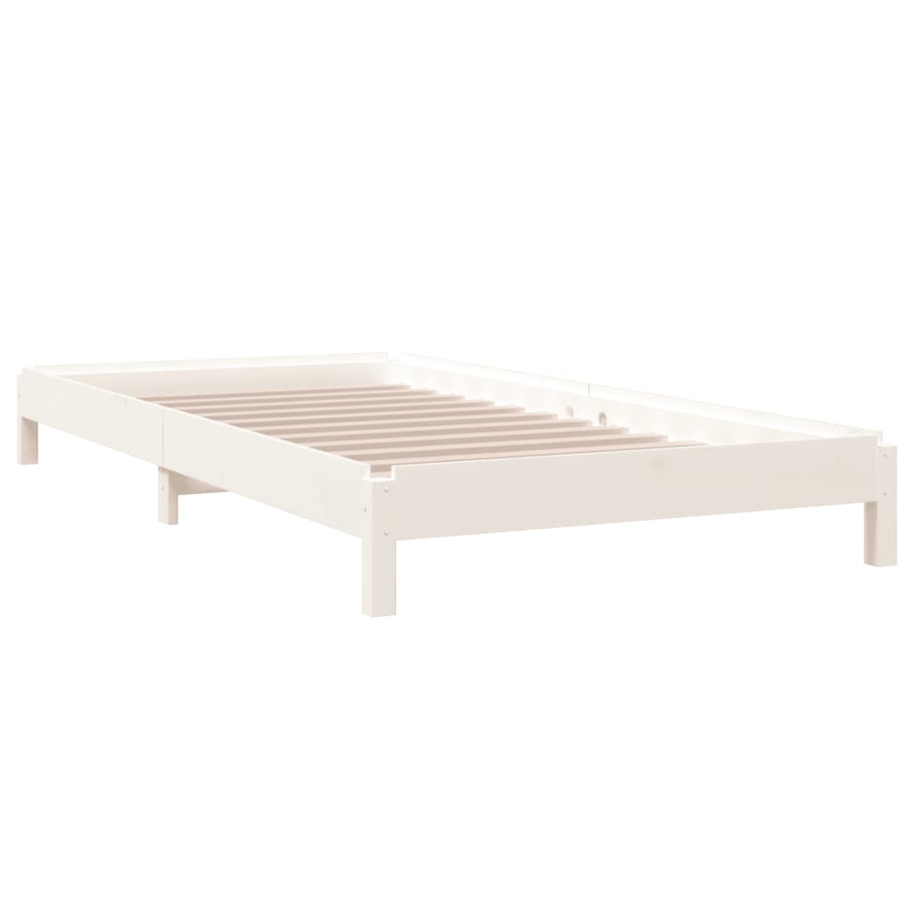 Solid Wood Stack Bed - White Pine 90x190cm, No Mattress Included