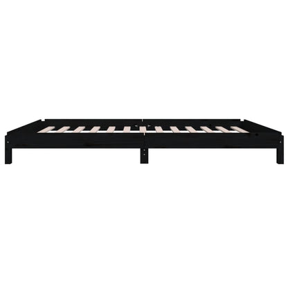 Solid Black Pine Stack Bed Frame 75x190 cm - Small Single