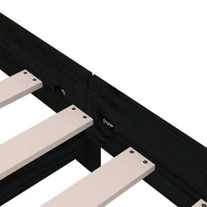 Solid Black Pine Stack Bed Frame 75x190 cm - Small Single