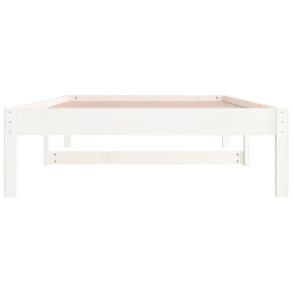 Solid Pine Day Bed 80x200 cm, White - No Mattress Included