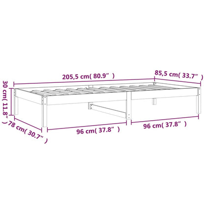 Solid Pine Day Bed 80x200 cm, White - No Mattress Included