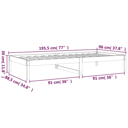 Solid Pine Day Bed Frame 90x190 cm - Single Size, No Mattress