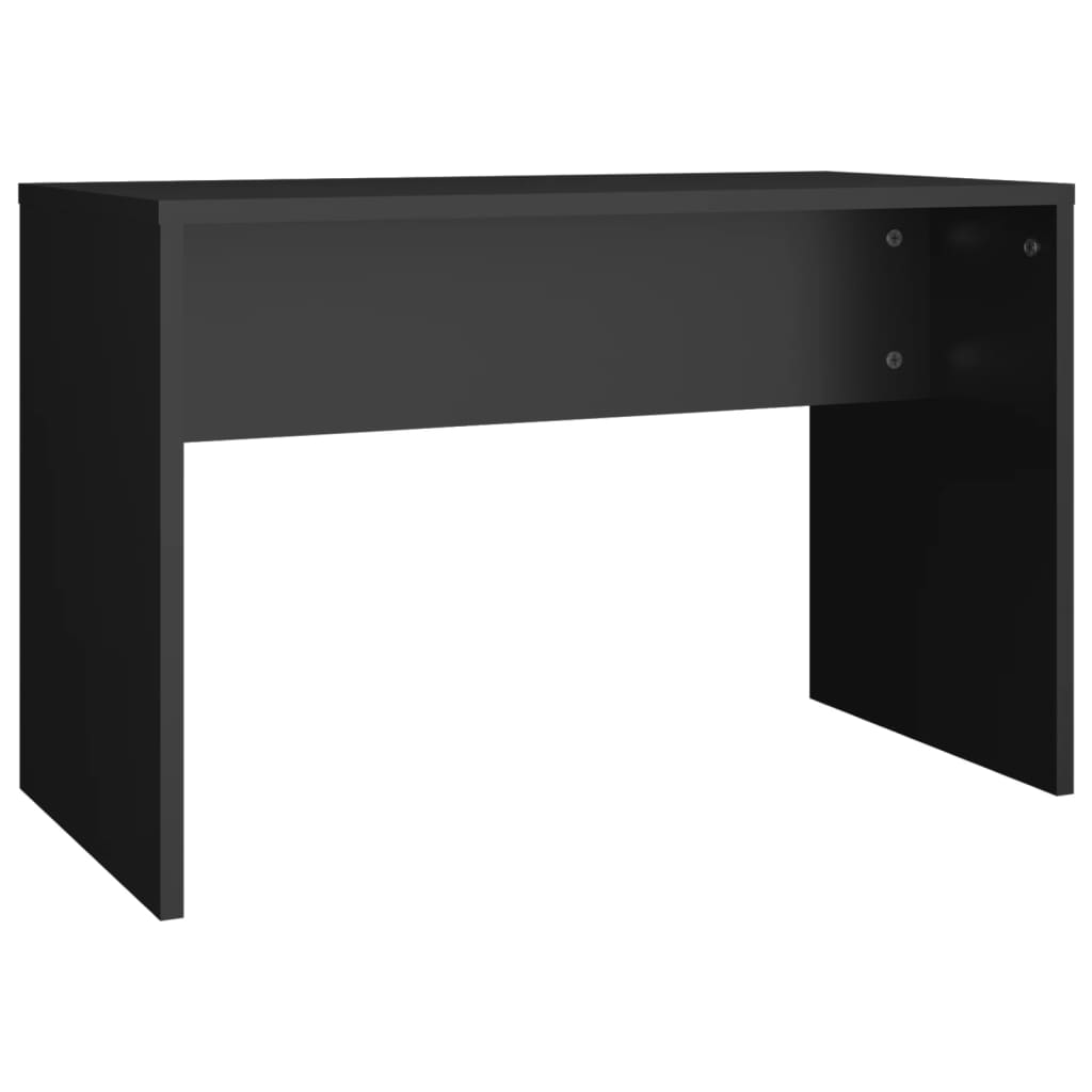 Sleek Black Dressing Stool - Engineered Wood 70x35x45 cm