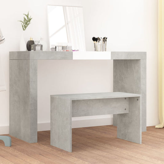 Concrete Grey Dressing Stool - 70x35x45 cm Engineered Wood