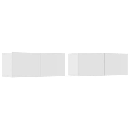 TV Cabinets 2 pcs White 80x30x30 cm Engineered Wood