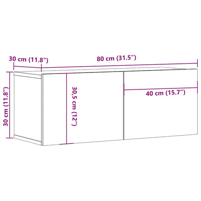 TV Cabinets 2 pcs White 80x30x30 cm Engineered Wood