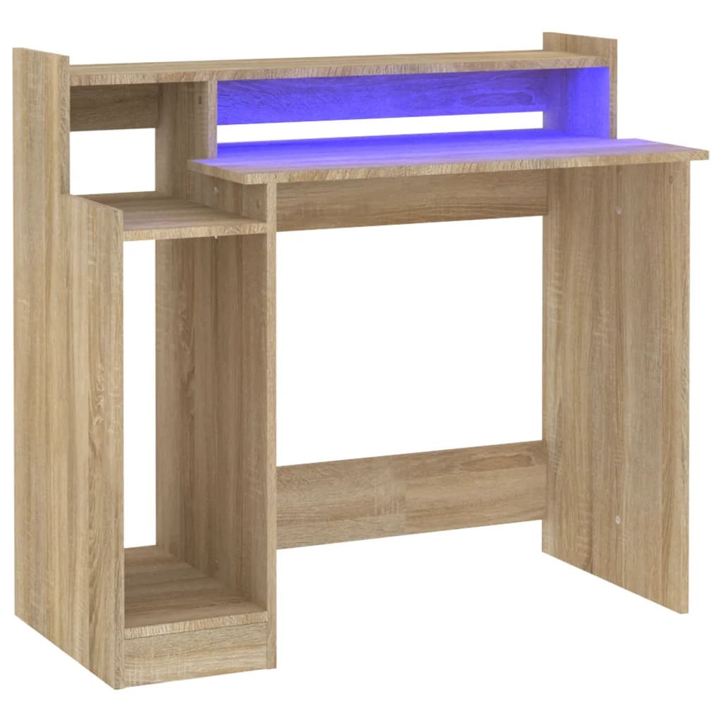 Sonoma Oak LED Desk 97x45x90 cm - Engineered Wood