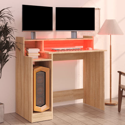 Sonoma Oak LED Desk 97x45x90 cm - Engineered Wood