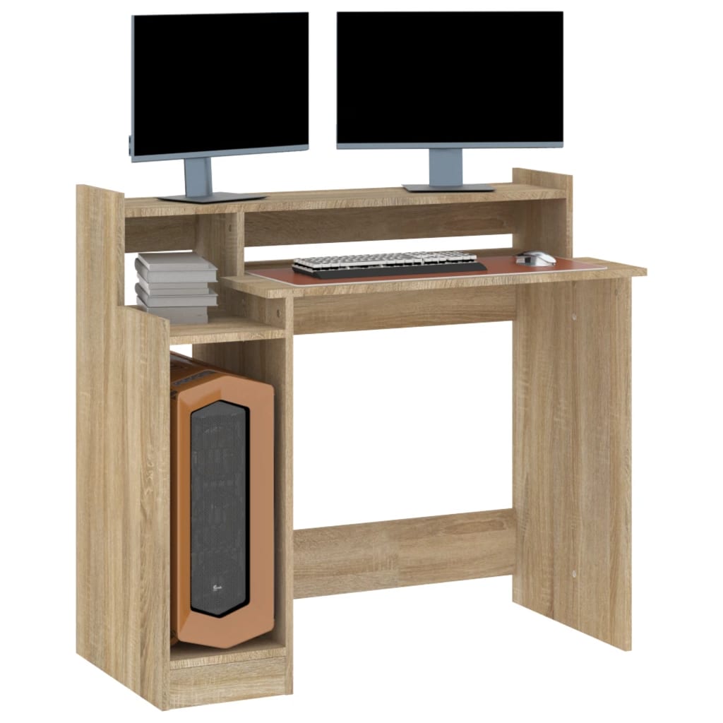 Sonoma Oak LED Desk 97x45x90 cm - Engineered Wood