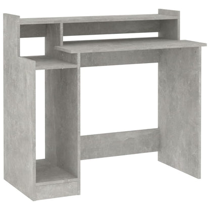 Concrete Grey Desk with LED Lights, 97x45x90 cm, Engineered Wood