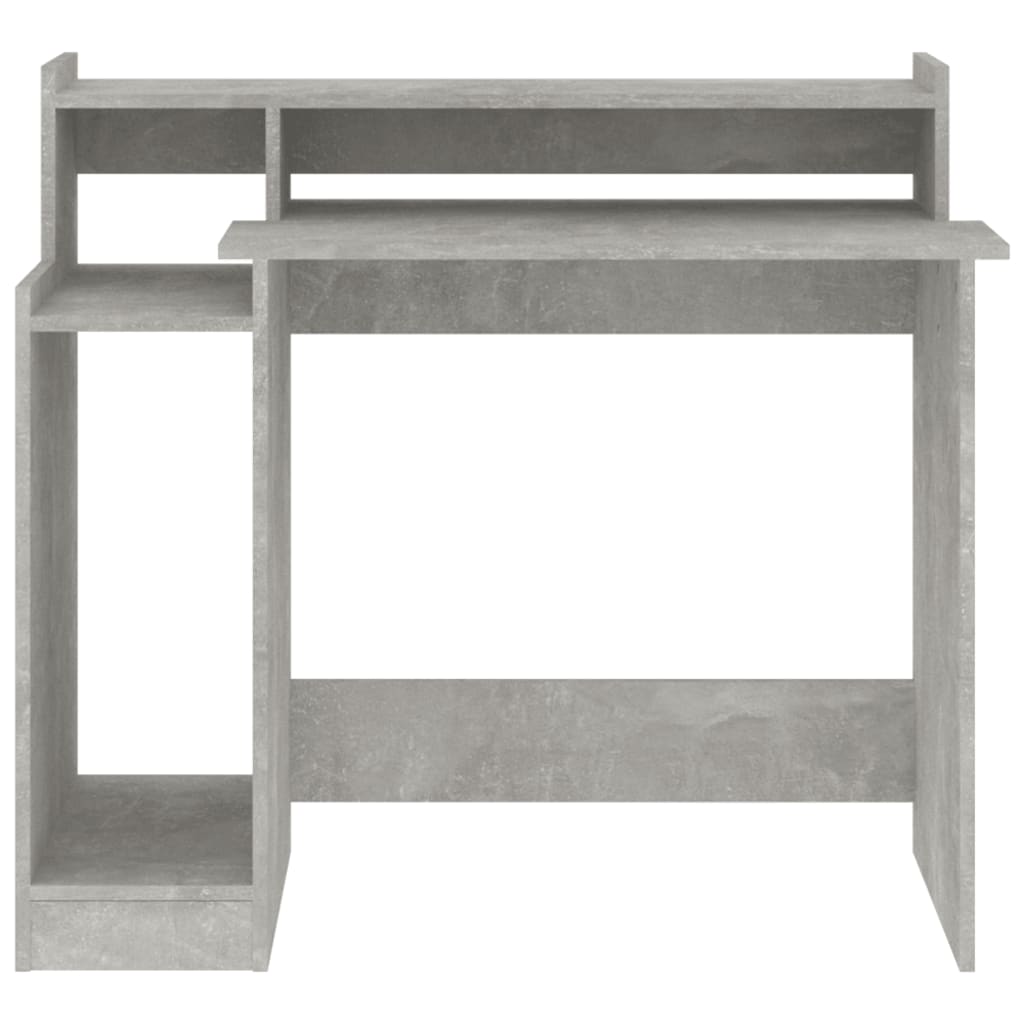 Concrete Grey Desk with LED Lights, 97x45x90 cm, Engineered Wood