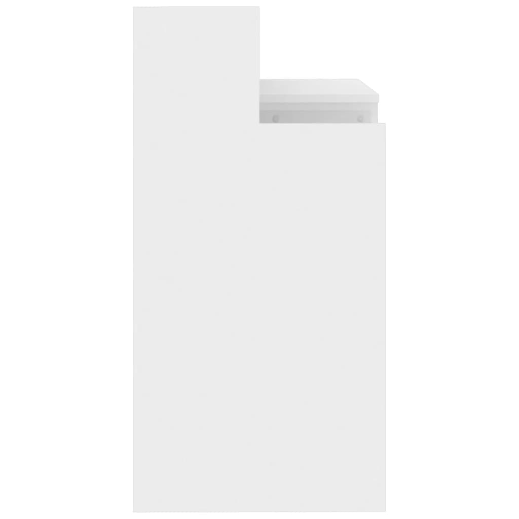 High Gloss White Desk w/ LED Lights - 97x45x90 cm Engineered Wood