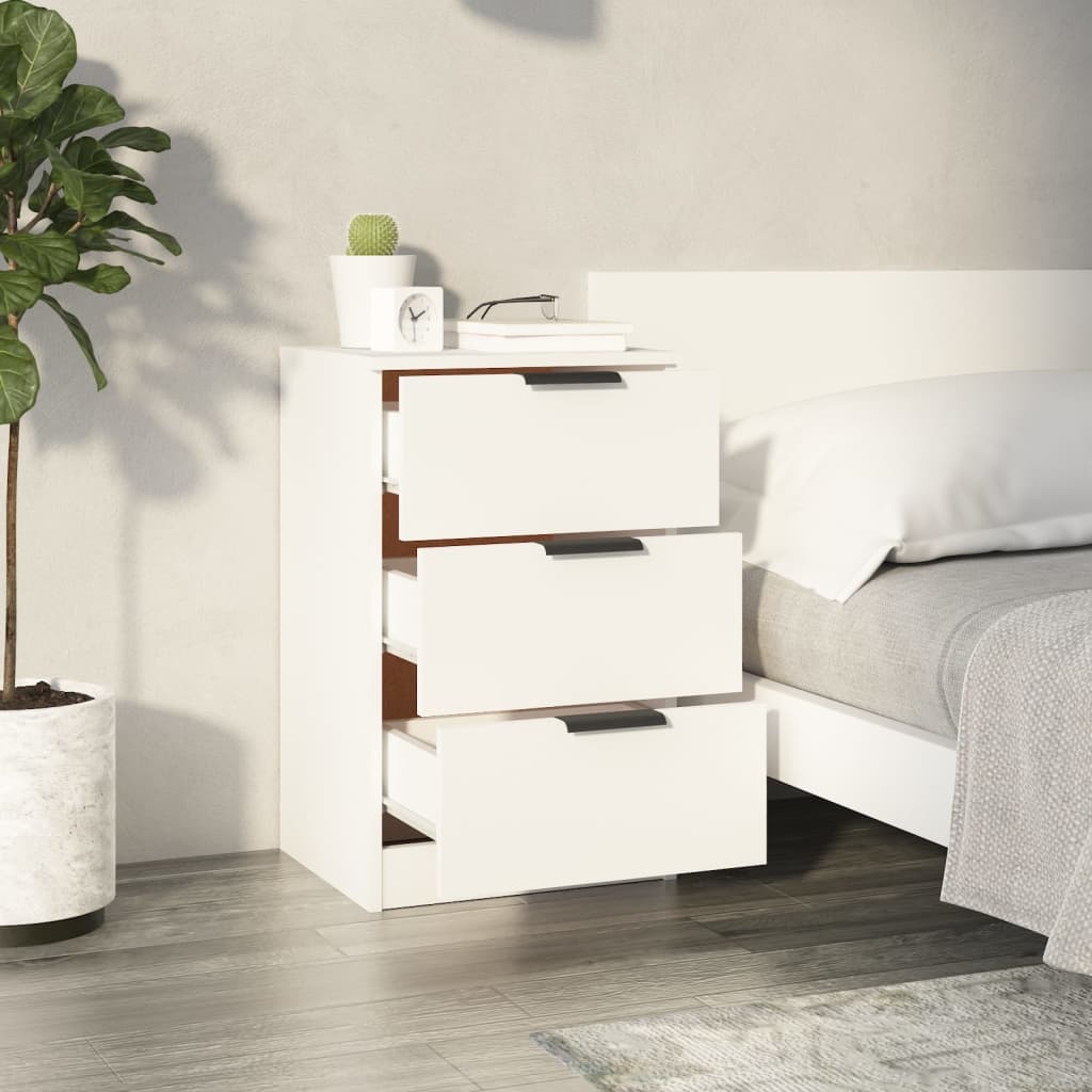 White Bedside Cabinet, 40x36x65 cm - Stylish Bedroom Furniture