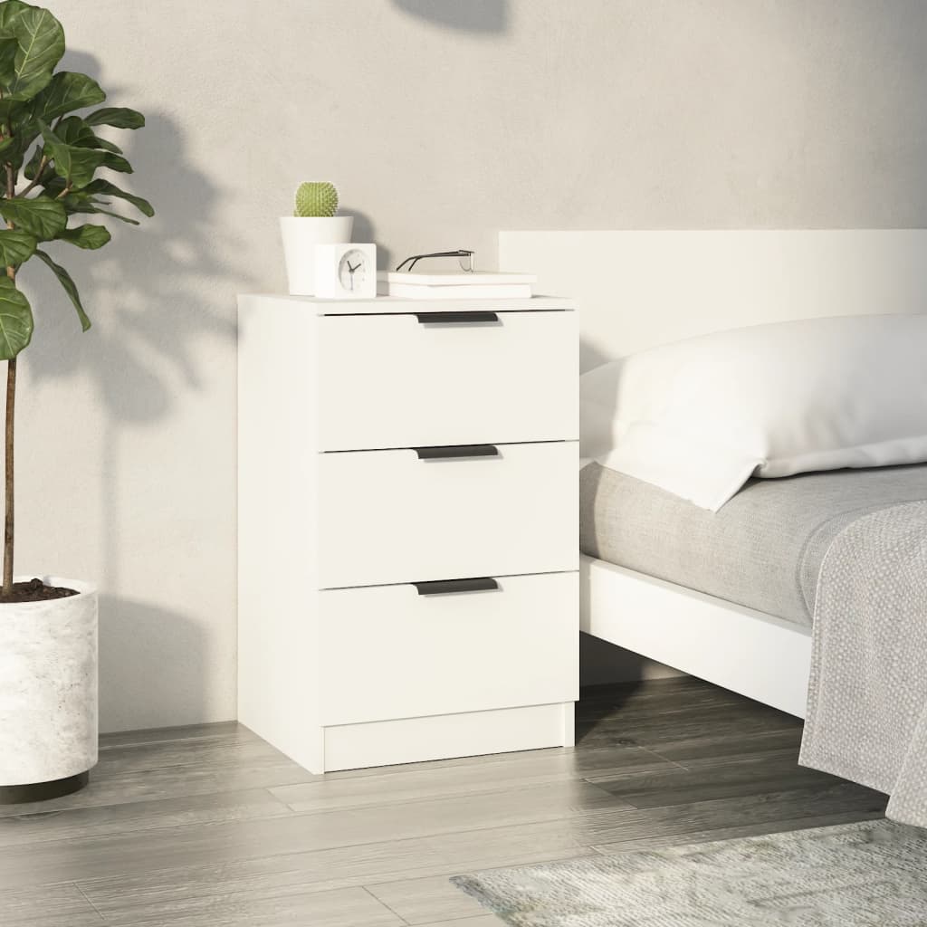 White Bedside Cabinet, 40x36x65 cm - Stylish Bedroom Furniture