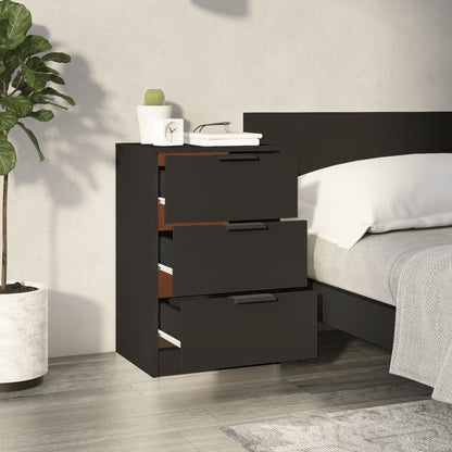 Black Bedside Cabinet - 40x36x65 cm, Modern & Stylish Design
