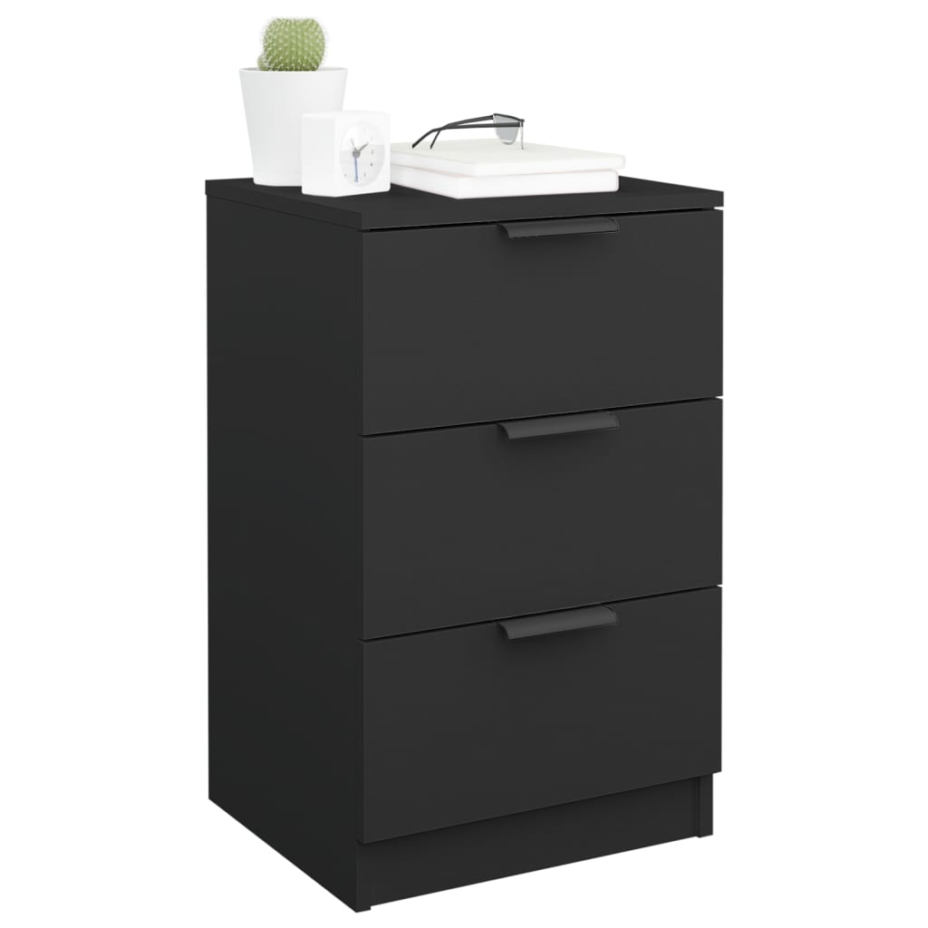 Black Bedside Cabinet - 40x36x65 cm, Modern & Stylish Design