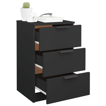 Black Bedside Cabinet - 40x36x65 cm, Modern & Stylish Design
