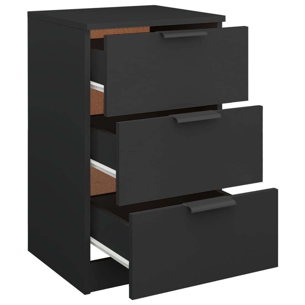 Black Bedside Cabinet - 40x36x65 cm, Modern & Stylish Design