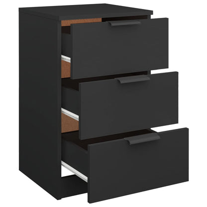 Black Bedside Cabinet - 40x36x65 cm, Modern & Stylish Design