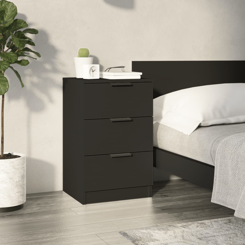 Black Bedside Cabinet - 40x36x65 cm, Modern & Stylish Design
