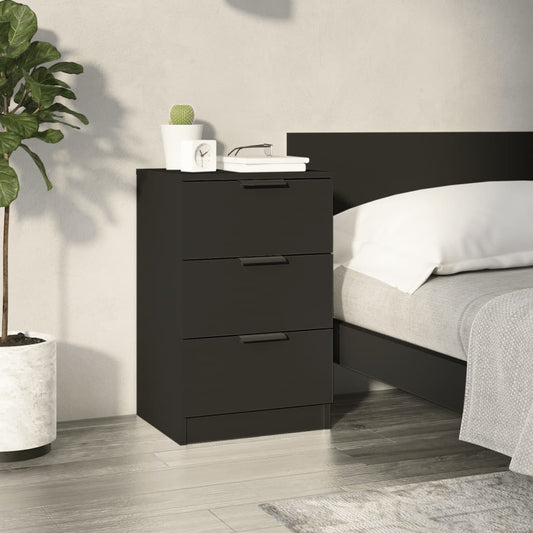 Black Bedside Cabinet - 40x36x65 cm, Modern & Stylish Design