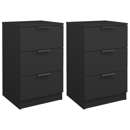 Black Bedside Cabinets Set of 2 - Sleek Design, 40x36x65 cm