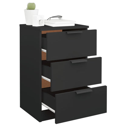 Black Bedside Cabinets Set of 2 - Sleek Design, 40x36x65 cm