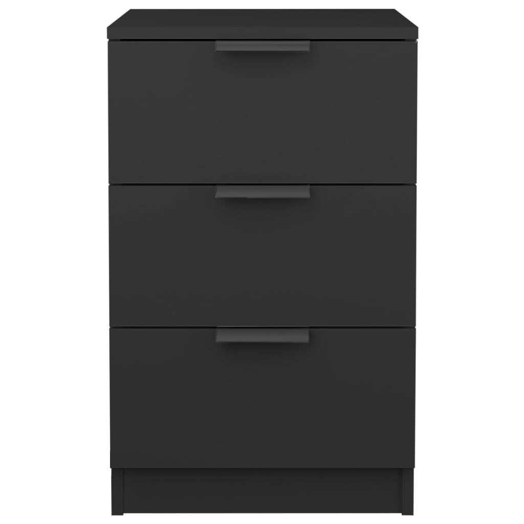 Black Bedside Cabinets Set of 2 - Sleek Design, 40x36x65 cm