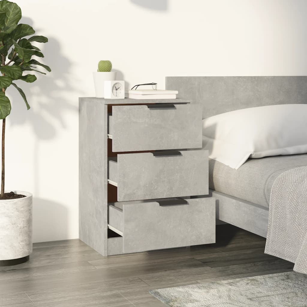 Concrete Grey Bedside Cabinet (40x36x65 cm) - Modern Style Storage