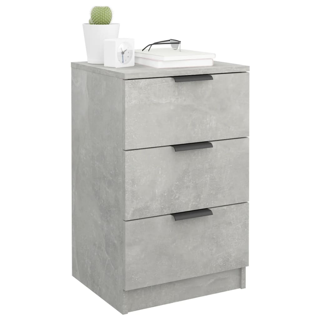 Concrete Grey Bedside Cabinet (40x36x65 cm) - Modern Style Storage