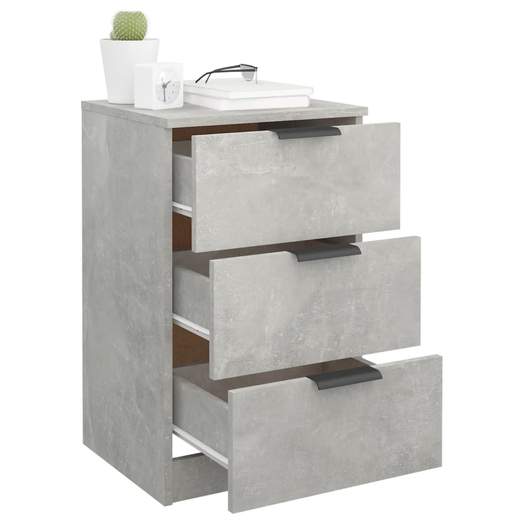Concrete Grey Bedside Cabinet (40x36x65 cm) - Modern Style Storage
