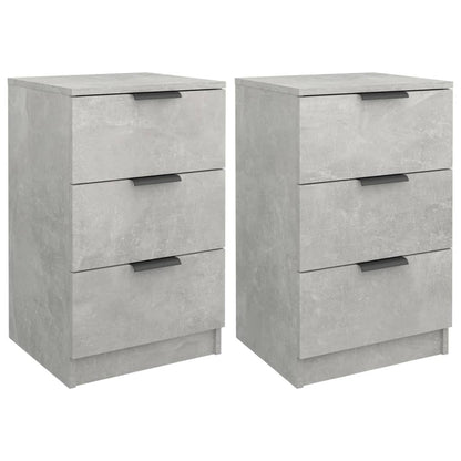 Concrete Grey Bedside Cabinets Set of 2 - 40x36x65 cm