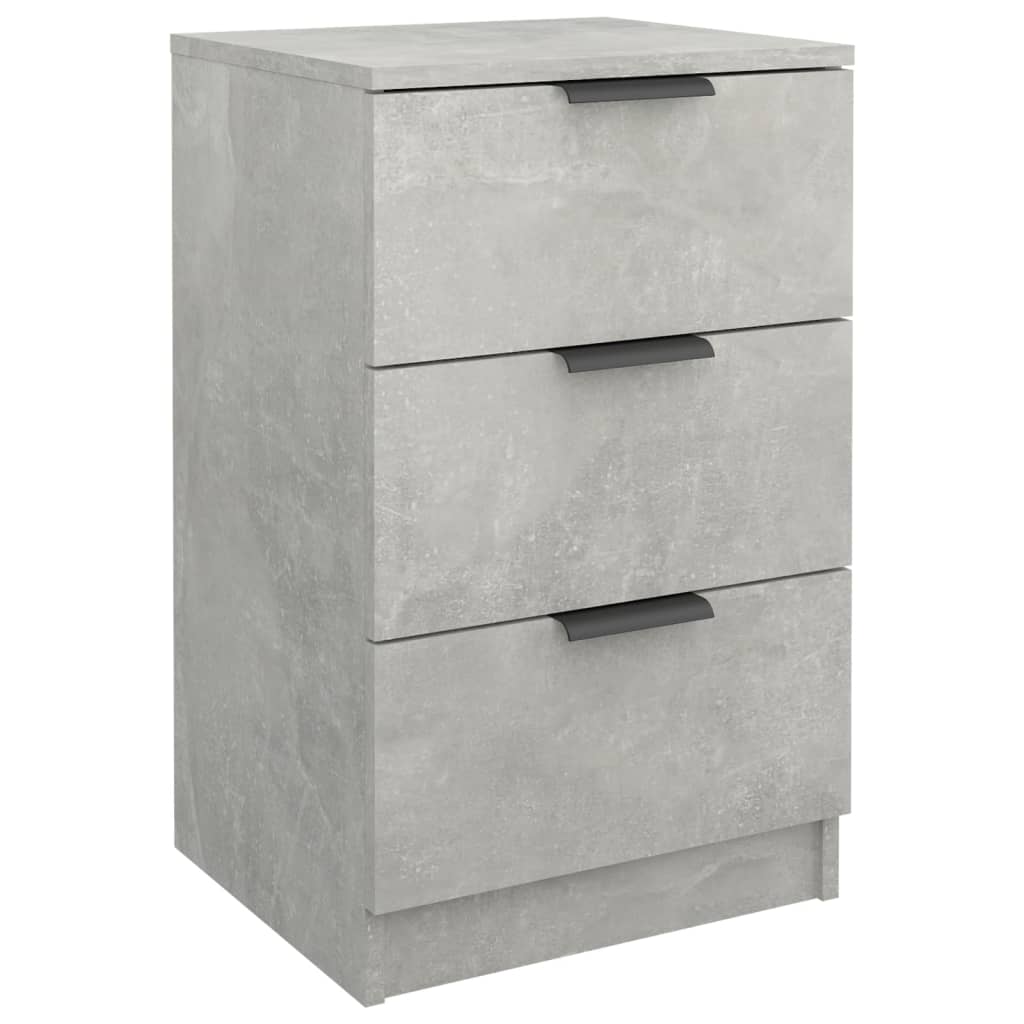 Concrete Grey Bedside Cabinets Set of 2 - 40x36x65 cm